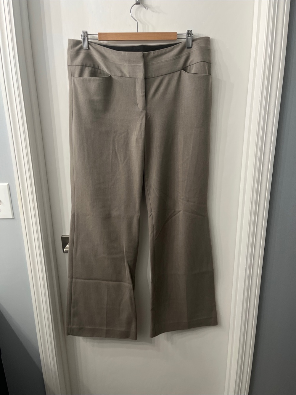 Express Wide-Leg Dress Pants in Taupe